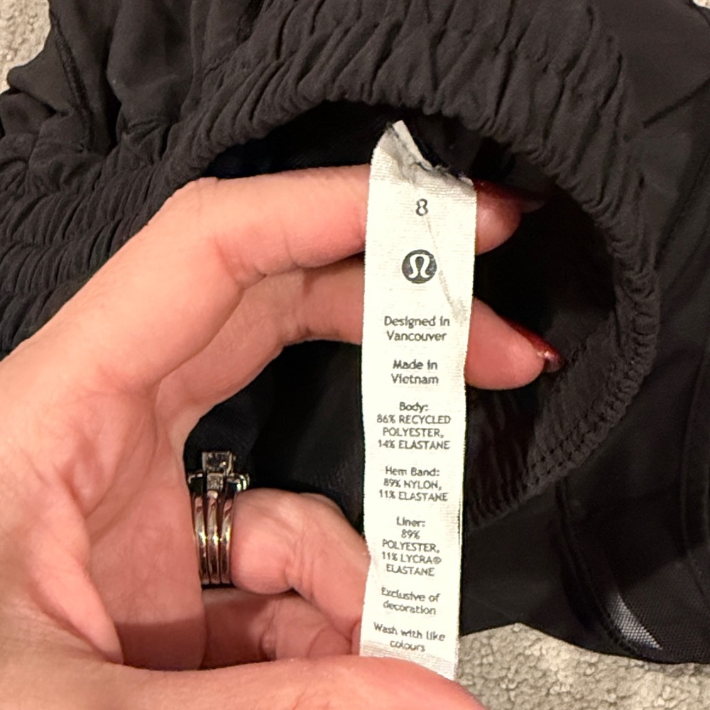 lululemon athletica Black Hottie Hot Athletic Shorts